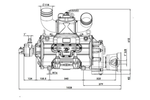 Battioni Pagani Pompa próżniowa z napędem hydraulicznym 18620 l/min z automatycznym smarowaniem i balastem B.P.