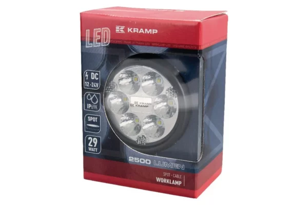 Towar Lampa robocza LED, okrągła, 29W 2500 lm 10/30V światło skupione 6 LED Towar