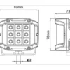 Towar Lampa robocza LED, kwadratowa, 30W 2850 lm 10/30V światło krótkie z wiązką punktową Combo 15 LED Towar