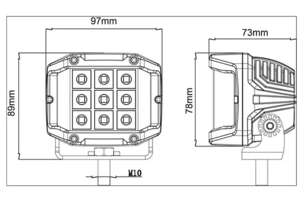 Towar Lampa robocza LED, kwadratowa, 30W 2850 lm 10/30V światło krótkie z wiązką punktową Combo 15 LED Towar