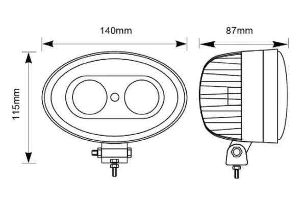 Towar Lampa bezpieczeństwa LED, niebieska, 10W, 250lm, owalna, 10-80V, punktowa, 2xLED, Towar