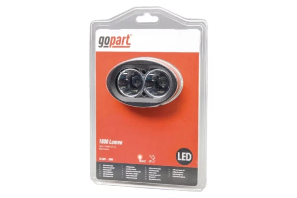 gopart Lampa robocza LED, owalna, 20W 1800 lm 10/30V światło skupione 2 LED gopart