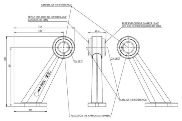 Towar Lampa obrysowa LED, lewa 12/24V Towar