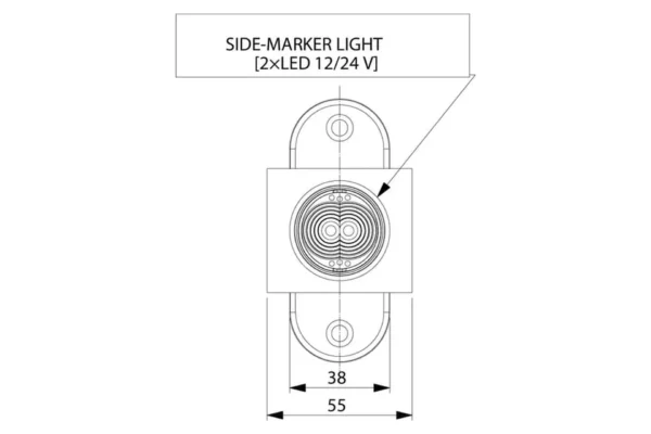 Towar Lampa obrysowa LED, 0.7/1.4W 12/24V biała/pomarańczowa/czerwona 3 LED Towar