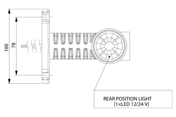 Towar Lampa obrysowa LED, 0.7/1.4W 12/24V biała/pomarańczowa/czerwona 3 LED Towar