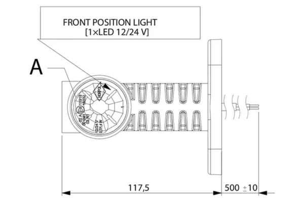 Towar Lampa obrysowa LED, 0.7/1.4W 12/24V biała/pomarańczowa/czerwona 3 LED Towar