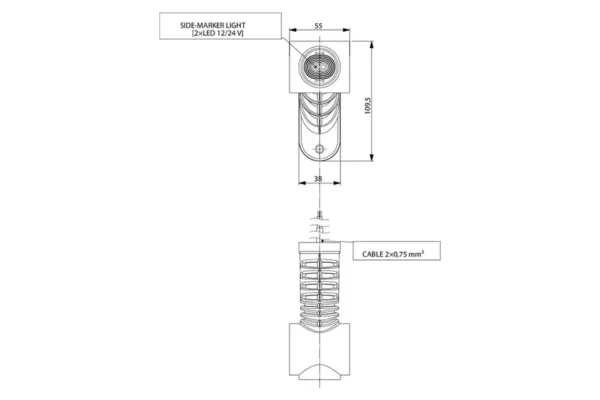 Towar Lampa obrysowa LED, lewa 0.7/1.4W 12/24V biała/pomarańczowa/czerwona 3 LED Towar