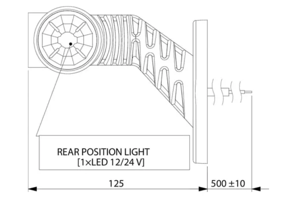 Towar Lampa obrysowa LED, lewa 0.7/1.4W 12/24V biała/pomarańczowa/czerwona 3 LED Towar