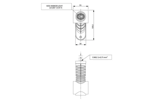 Towar Lampa obrysowa LED, prawa, 0.7/1.4W 12/24V biała/pomarańczowa/czerwona 3 LED Towar