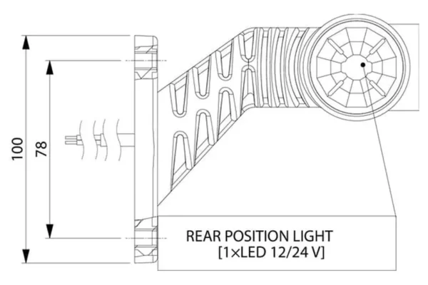 Towar Lampa obrysowa LED, prawa, 0.7/1.4W 12/24V biała/pomarańczowa/czerwona 3 LED Towar