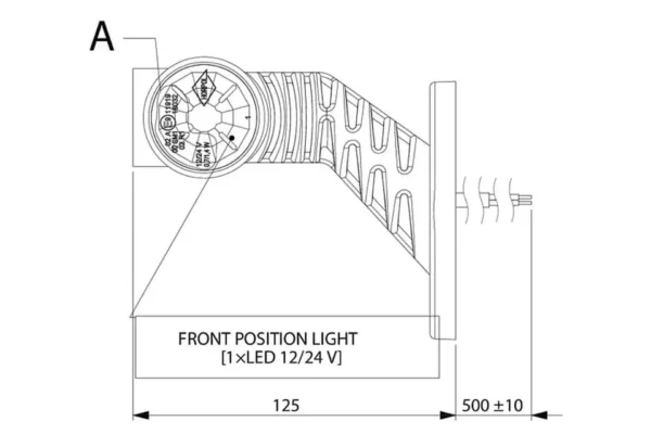 Towar Lampa obrysowa LED, prawa, 0.7/1.4W 12/24V biała/pomarańczowa/czerwona 3 LED Towar