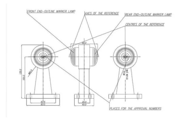 gopart Lampa obrysowa 12/24V 135x83.5x68 mm gopart