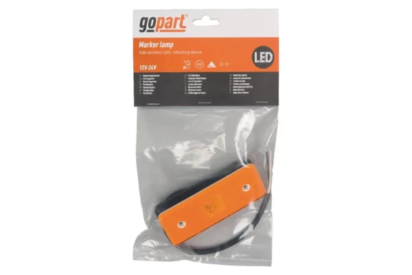 gopart Lampa obrysowa LED, 0.4/0.7W prostokątna, 12/24V pomarańczowa, 3 LED gopart