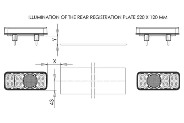 Towar Lampa tylna zespolona LED, lewa, prostokątna, 12/24V 5-pinowa Towar