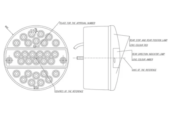 Towar Lampa tylna zespolona LED, okrągła 24V O 142 mm Towar