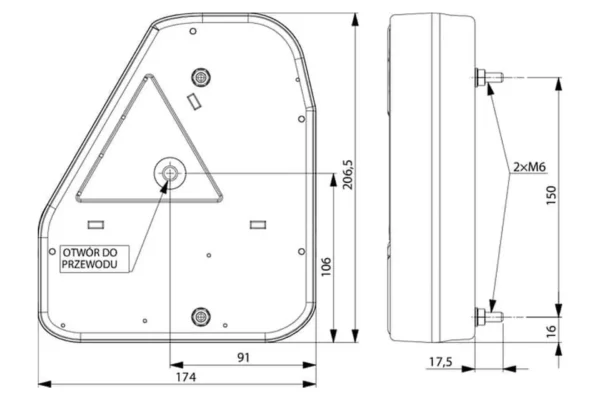 gopart Lampa tylna zespolona, prawa 12/24V