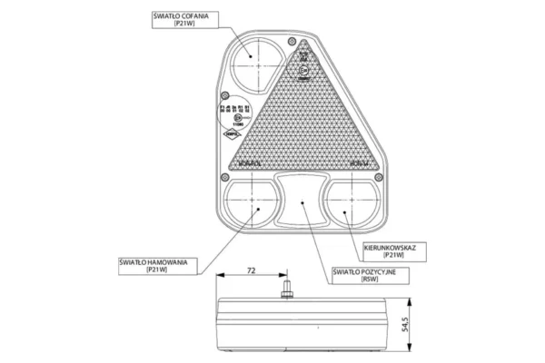 gopart Lampa tylna zespolona, prawa 12/24V