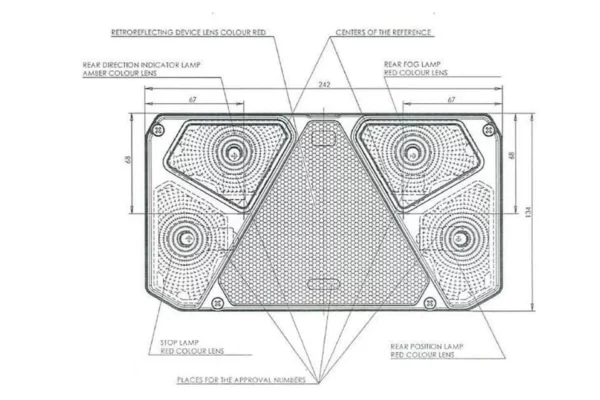 gopart Lampa tylna zespolona prostokątna 5-pinowa lewa halogen 12V lub 24V gopart