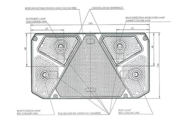 gopart Lampa tylna zespolona prostokątna 5-pinowa prawa halogen 12V lub 24V gopart