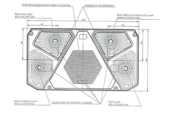 gopart Lampa tylna zespolona prostokątna prawa halogen 12V lub 24V wersja UK gopart