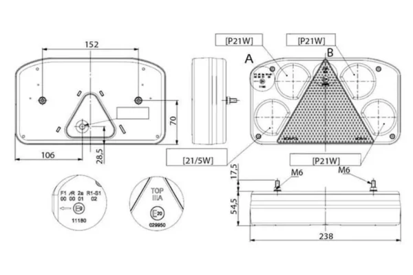 gopart Lampa tylna zespolona, lewa 12/24V