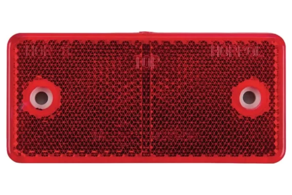 gopart Odblask prostokątny z otworami czerwony, 44 x 94 mm
