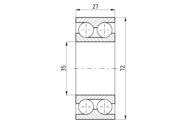 FŁT Łożysko kulkowe zwykłe 25x52x20.6 mm FŁT