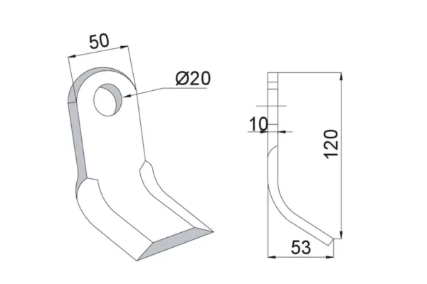 Towar Nóż bijaka 50x120 mm