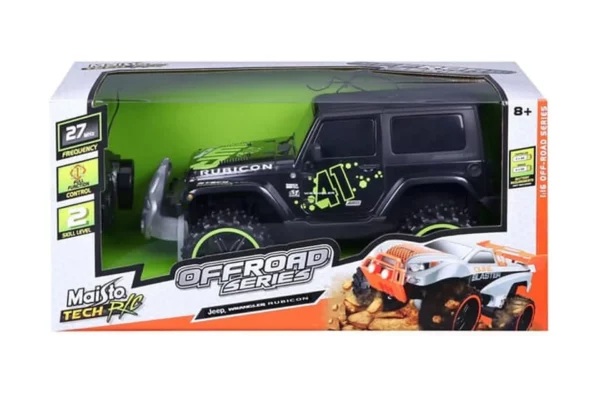 Maisto Samochód Jeep Wrangler Rubicon RC zielony/czarny/biały w skali 1:16