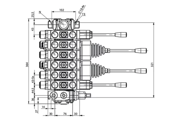 gopart Rozdzielacz hydrauliczny sekcyjny Mikrus - 6 sekcji