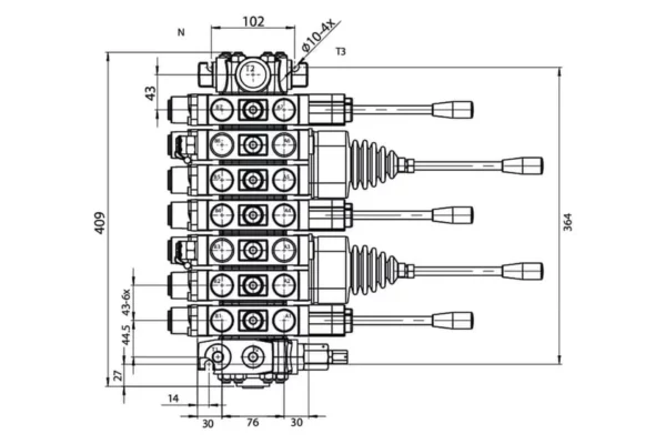 gopart Rozdzielacz hydrauliczny sekcyjny Mikrus - 7 sekcji