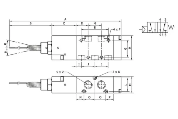 Towar Zawór antenowy 5/2-drożny 1/8"