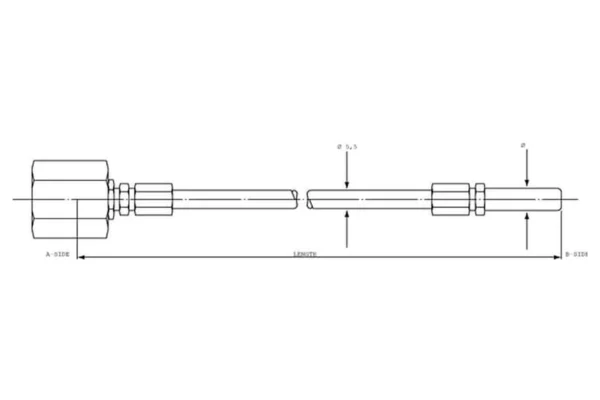 Spradow Wąż do punktu pomiarowego TL=1000 M16x2x6 mm