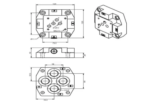 Unbranded Podstawa stopy NG10, 1/2"BSP, dół