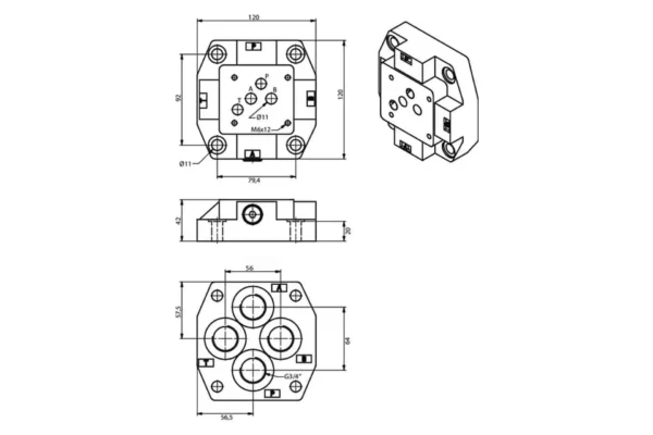 Unbranded Podstawa stopy NG10, 1/2"BSP, dół