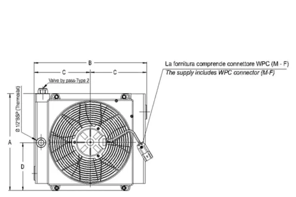 Emmegi Chłodnica oleju (24V) 48-60°C -60°C MV-3