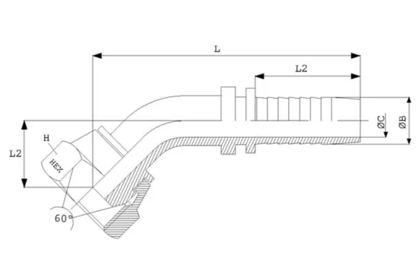 Dicsa Końcówka DN20-3/4" 45° V4A