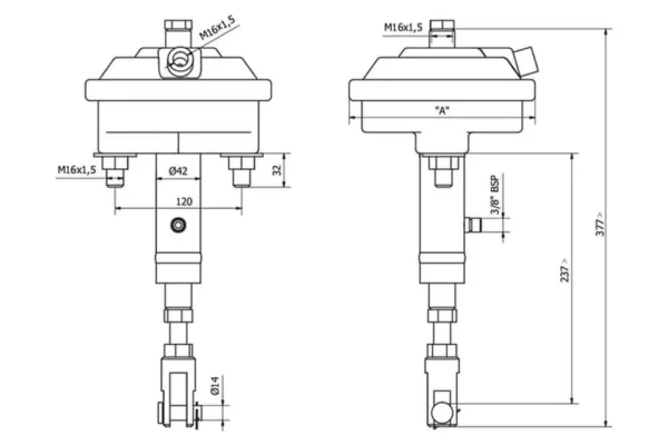 Towar Siłownik hamulcowy, hydrauliczno-pneumatyczny T30 EPL30/60