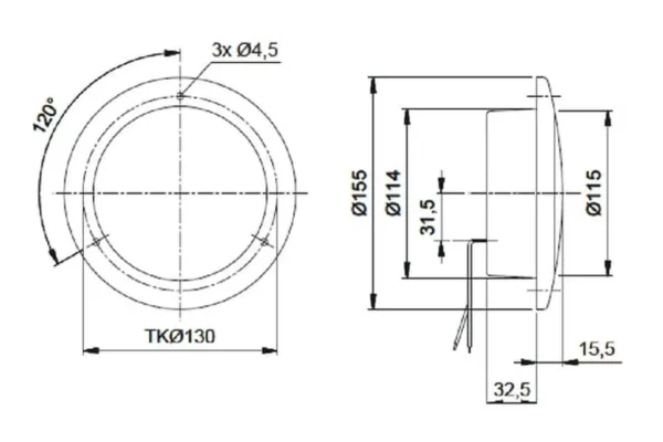 Jokon Lampa tylna zespolona LED O 155mm, 12V