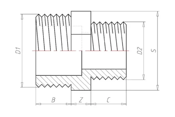 VdL Zwężka redukcyjna 2xGZ 1 1/2" x 1 1/4"