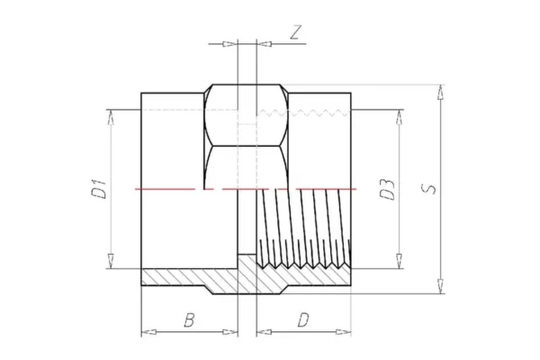 VdL Mufa z gwintem wew. z PCW VdL, 40 mm x 1"