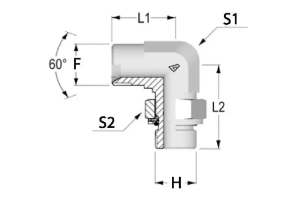 Alfagomma Przyłącze nastawne 90° gwint zewnętrzny 3/4" BSP x 1" BSP