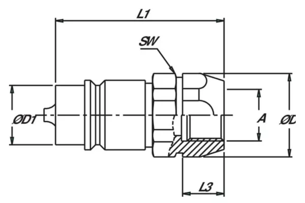 DNP Szybkozłącze wtyczka SKP-M 1" gwint wewnętrzny 1" BSP