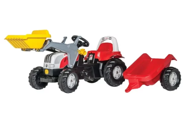 Traktor RollyKid Steyr z ładowaczem czołowym i przyczepą