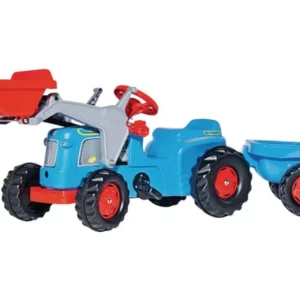 Traktor z napędem na pedały z ładowaczem i przyczepą Classic niebieski