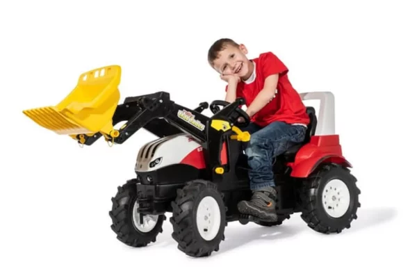 Rolly Toys Traktor na pedały, Steyr 6300 Terrus CVT z ładowaczem czołowym i kołami pneumatycznymi