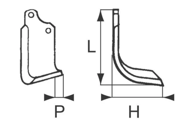 Maschio Nóż frezujący lewy 193x110x70mm 6mm pasuje do Maschio