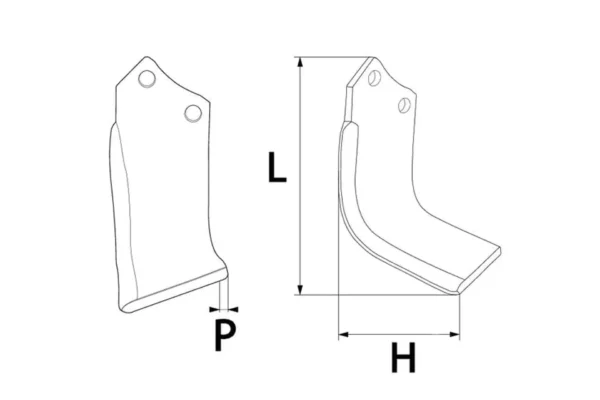 Maschio Nóż frezujący lewy 185x130x80mm 7mm pasuje do Maschio