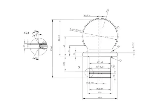 Rockinger Kula 80 mm z nakrętką