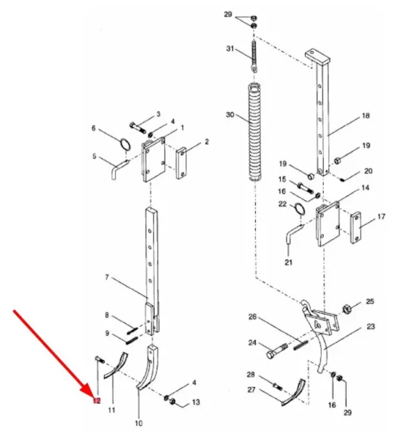 Śruba płużna M12 x 40